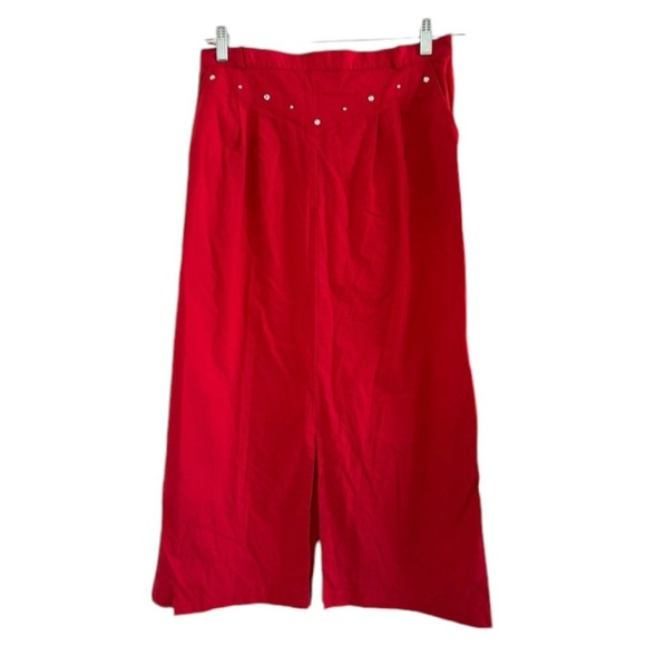 PANHANDLE SLIM Vintage Women Red Western Rhinestone‎ Long Slitted Skirt-Size S/M - Picture 1 of 10